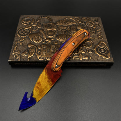 420 Steel CS Marble Fade Skin Gut Knife Outdoor Camping Knife For Collection