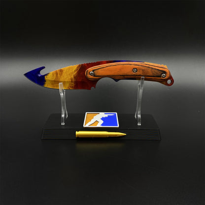 420 Steel CS Marble Fade Skin Gut Knife Outdoor Camping Knife For Collection