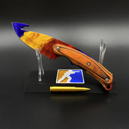 420 Steel CS Marble Fade Skin Gut Knife Outdoor Camping Knife For Collection