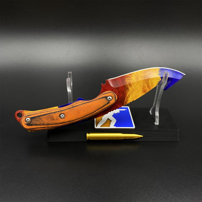 420 Steel CS Marble Fade Skin Gut Knife Outdoor Camping Knife For Collection