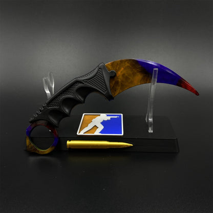 Game Karambit Marble Fade Skin Replica Dull Blade Trainer Knife For Collection