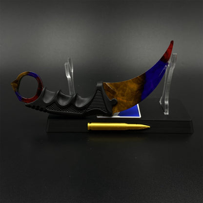 Game Karambit Marble Fade Skin Replica Dull Blade Trainer Knife For Collection