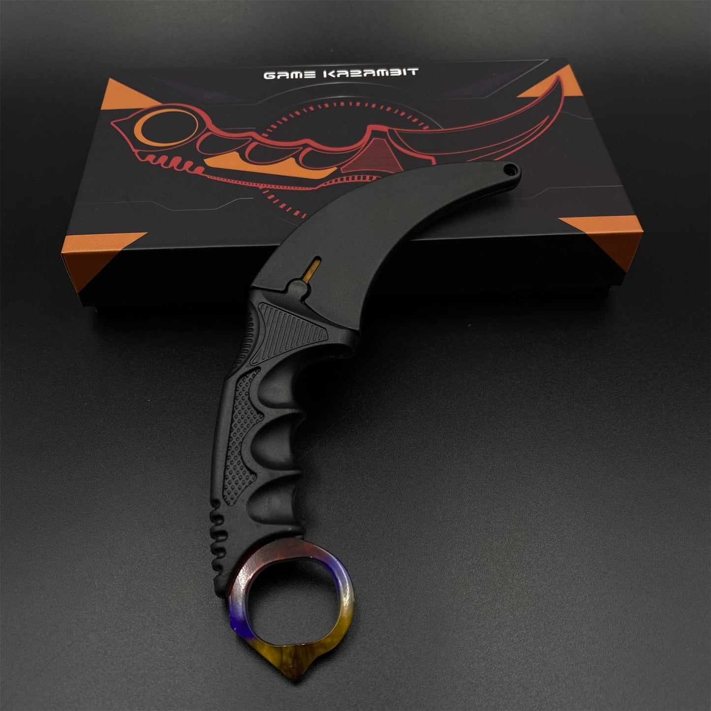 Game Karambit Marble Fade Skin Replica Dull Blade Trainer Knife For Collection