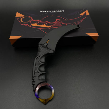 Game Karambit Marble Fade Skin Replica Dull Blade Trainer Knife For Collection