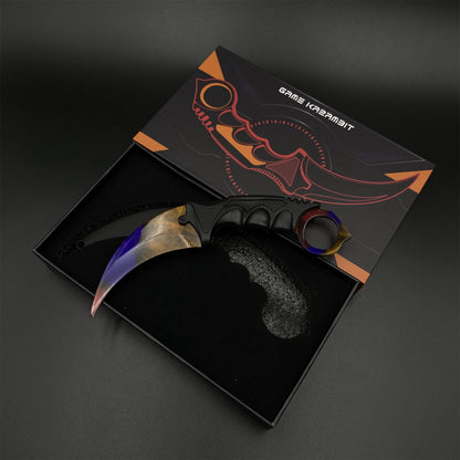 Game Karambit Marble Fade Skin Replica Dull Blade Trainer Knife For Collection