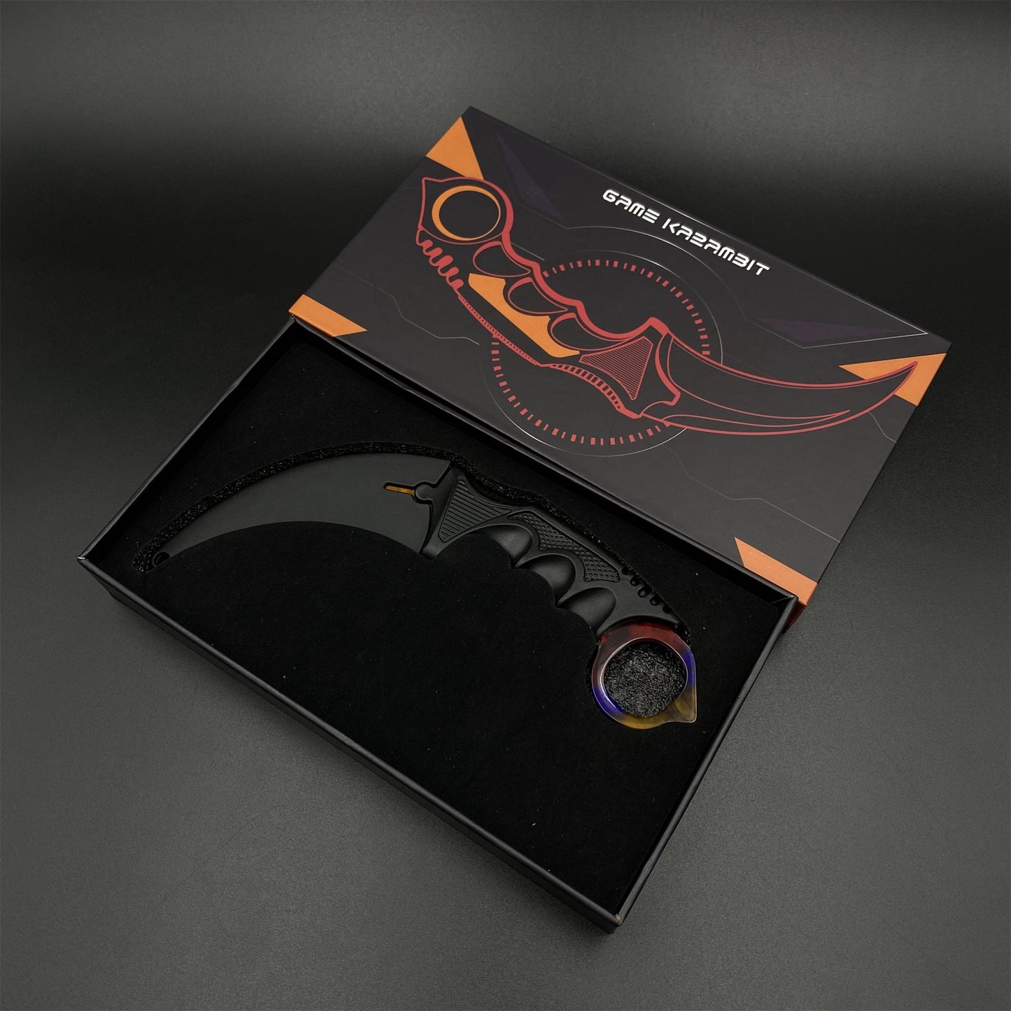 Game Karambit Marble Fade Skin Replica Dull Blade Trainer Knife For Collection