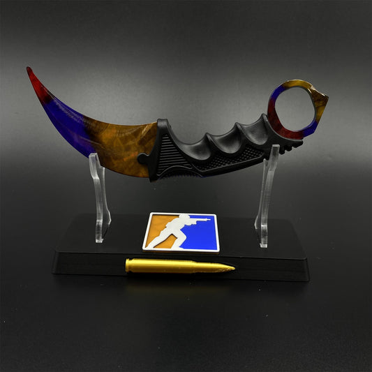 Game Karambit Marble Fade Skin Replica Dull Blade Trainer Knife For Collection