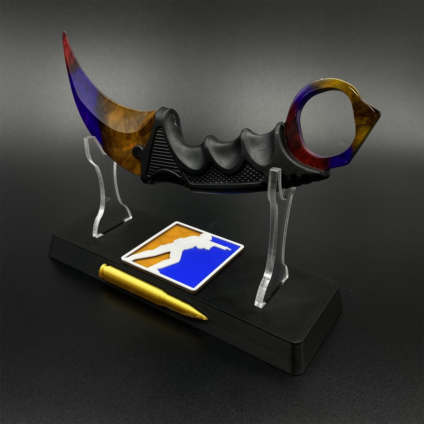 Game Karambit Marble Fade Skin Replica Dull Blade Trainer Knife For Collection