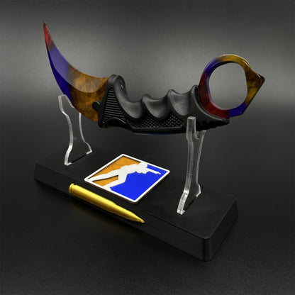 Game Karambit Marble Fade Skin Replica Dull Blade Trainer Knife For Collection