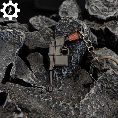 Metal Tiny Mauser C96 Pistol Model Keychain