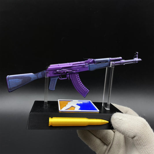 Tiny Gun AK47 Midnight Laminate Metal Miniature For Collection