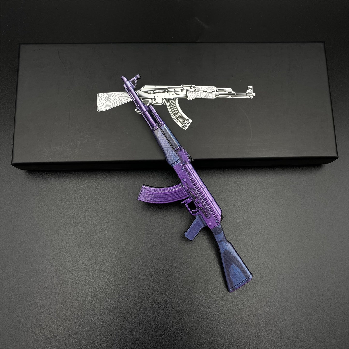 Tiny Gun AK47 Midnight Laminate Metal Miniature For Collection