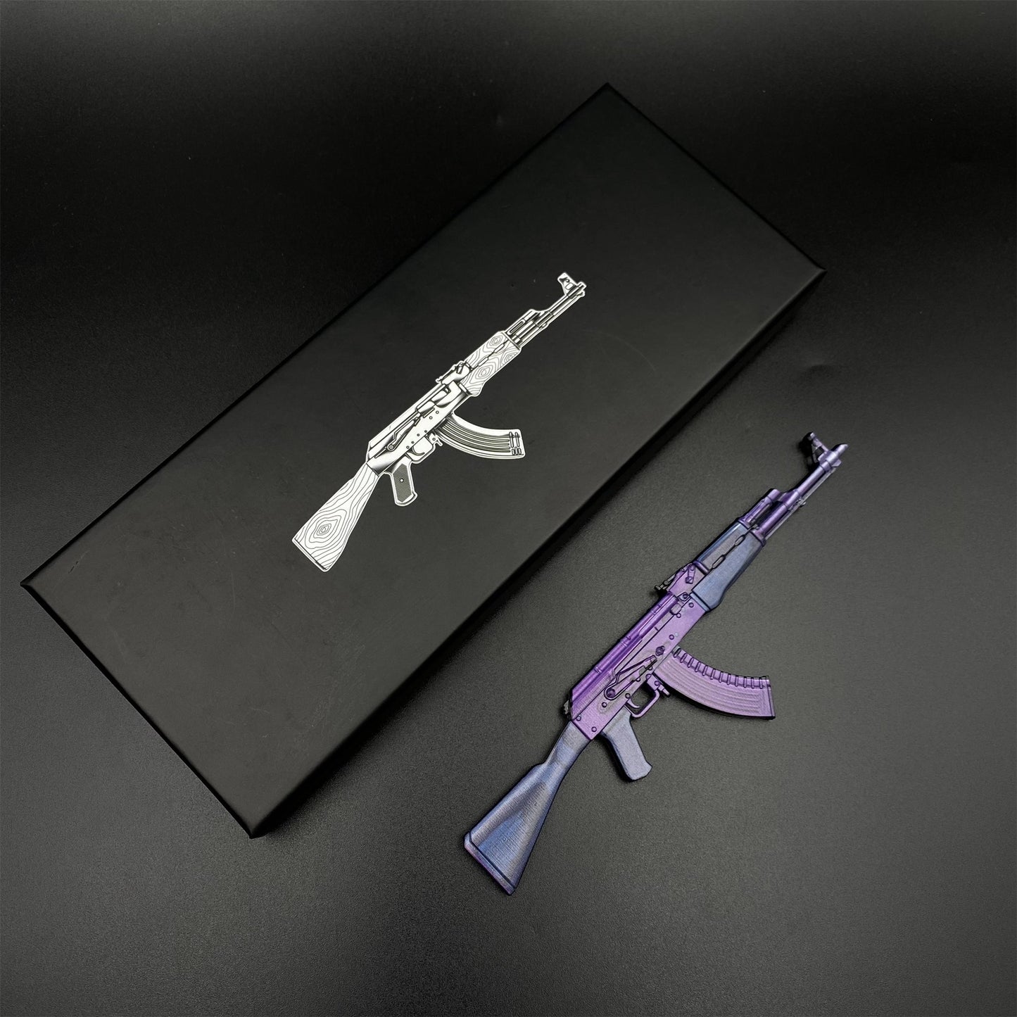 Tiny Gun AK47 Midnight Laminate Metal Miniature For Collection