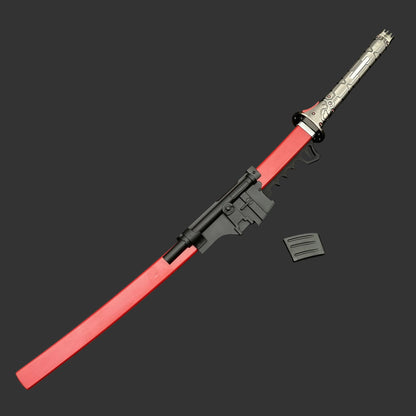 Red Damascus Steel MG Sam's Murasama Katana IRL