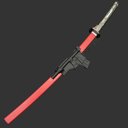 Red Damascus Steel MG Sam's Murasama Katana IRL
