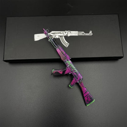 Tiny Gun AK47 Neon Revolution Metal Miniature For Collection