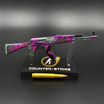 Tiny Gun AK47 Neon Revolution Metal Miniature For Collection