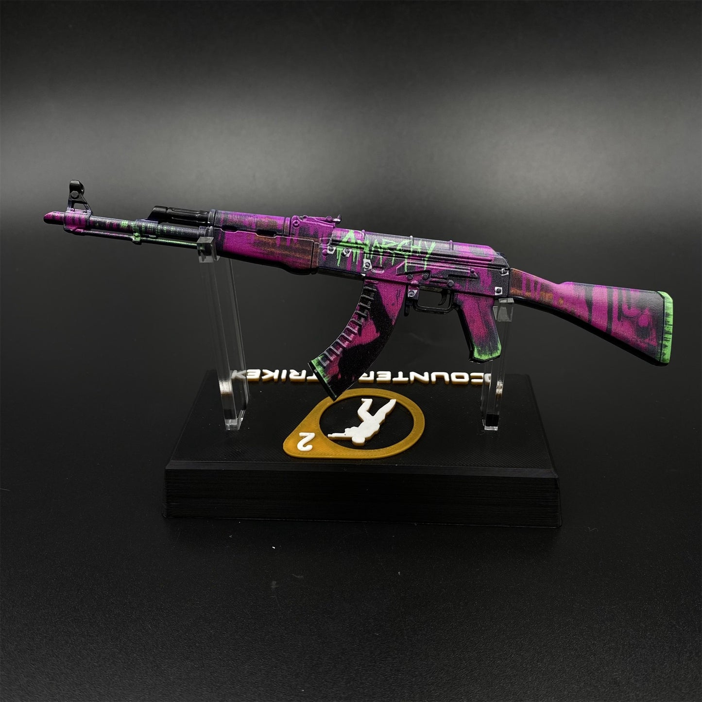 Tiny Gun AK47 Neon Revolution Metal Miniature For Collection