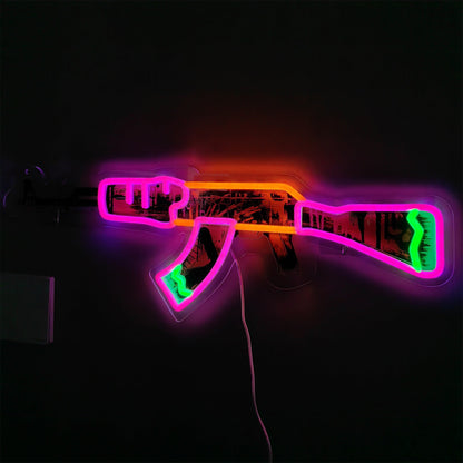 AK47 Neon Revolution 3D Colorful Neon Light Wall Decor