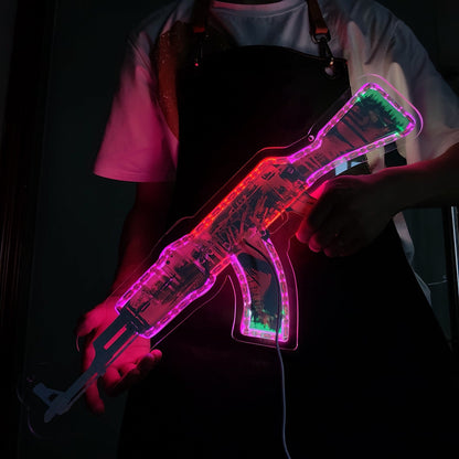 AK47 Neon Revolution 3D Colorful Neon Light Wall Decor