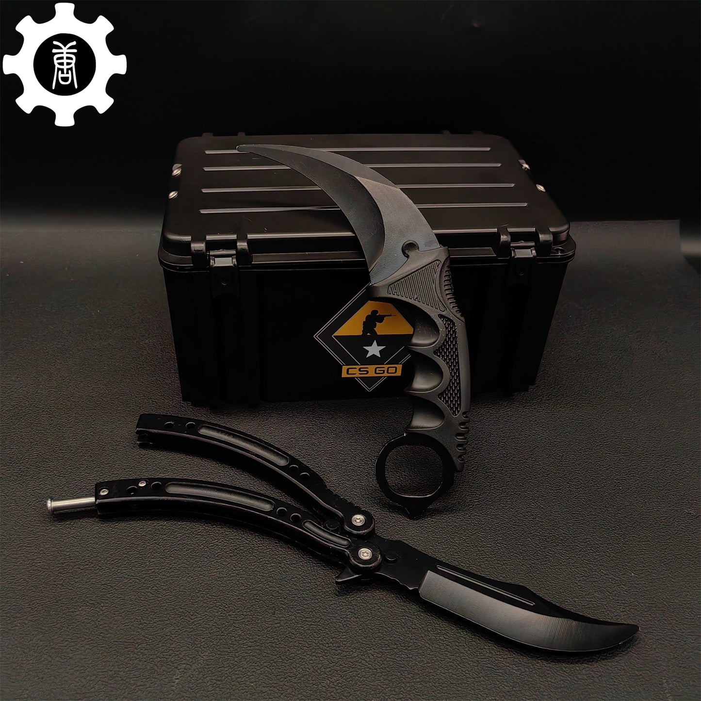 Night Skin Karambit & Balisong Black Weapon Case Blunt Blade Props