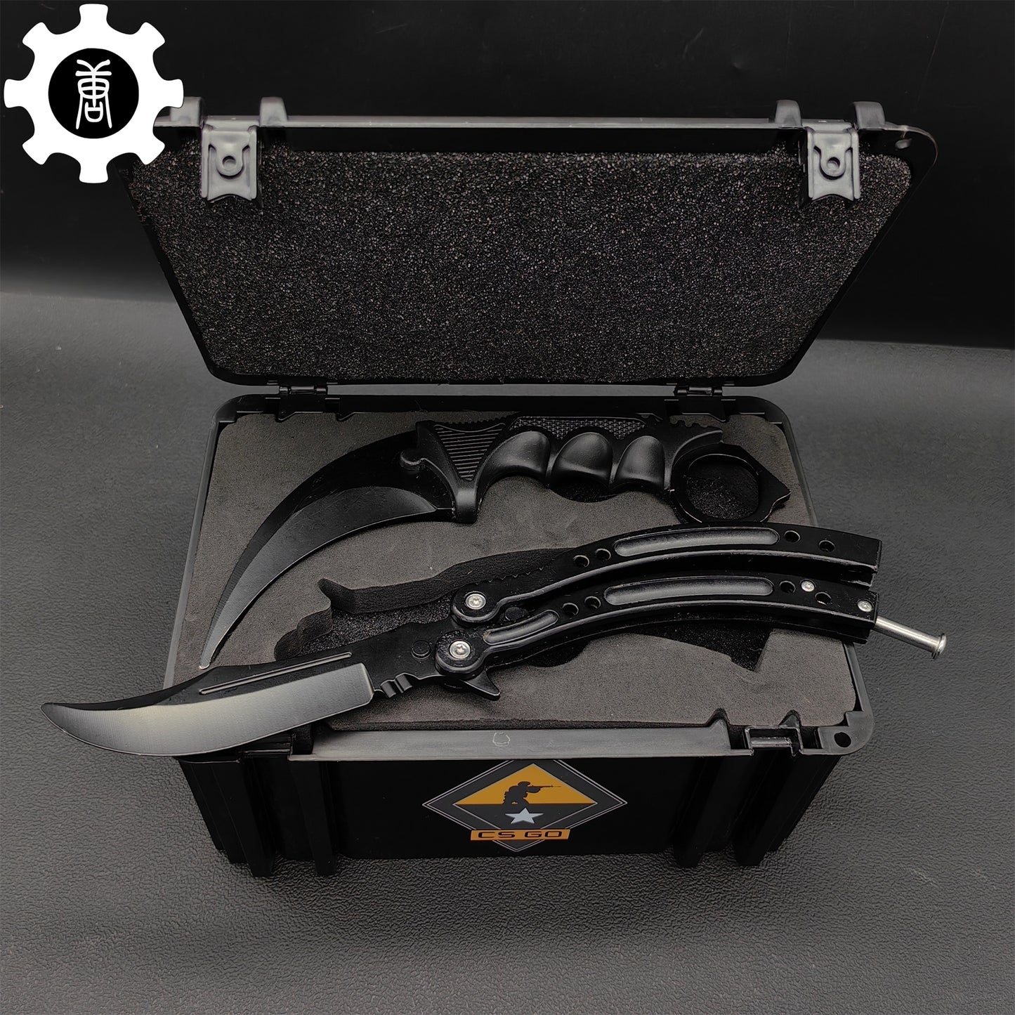 Night Skin Karambit & Balisong Black Weapon Case Blunt Blade Props