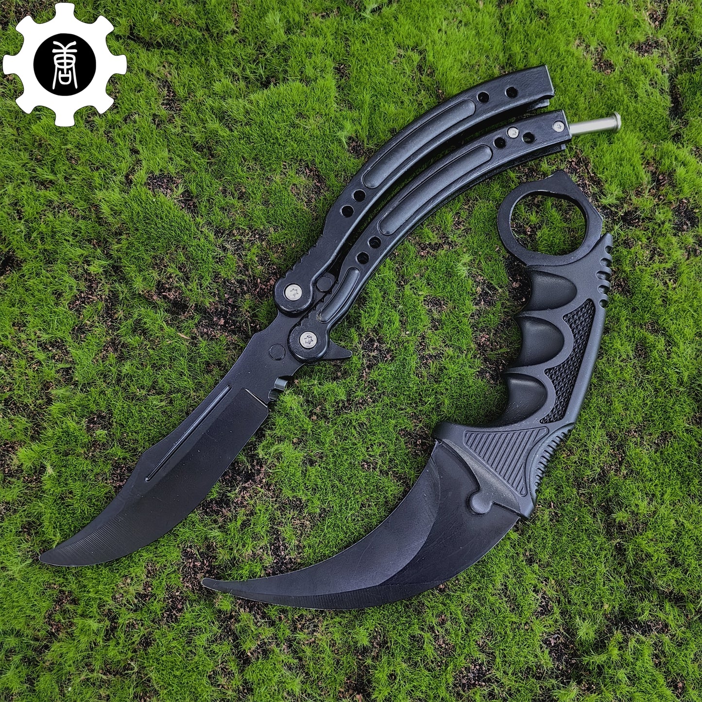 Night Skin Karambit & Balisong Black Weapon Case Blunt Blade Props