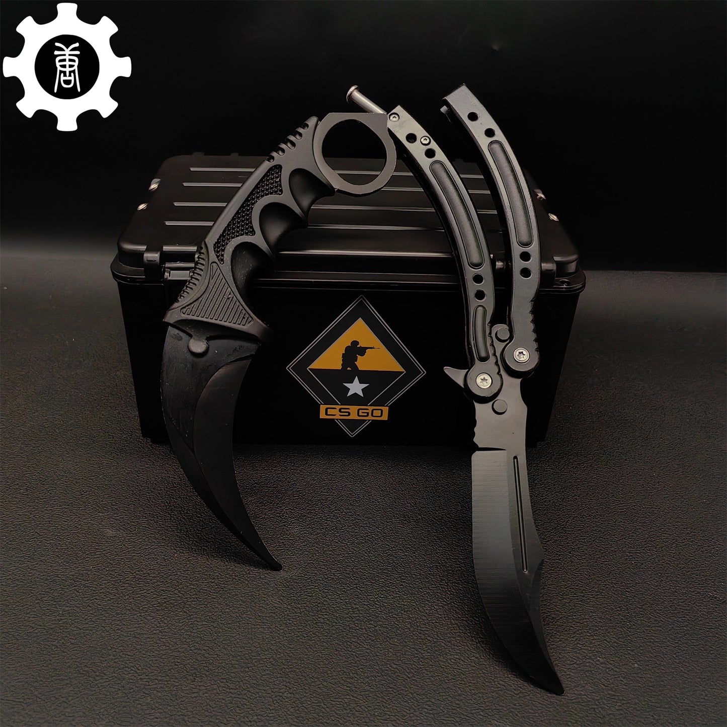 Night Skin Karambit & Balisong Black Weapon Case Blunt Blade Props