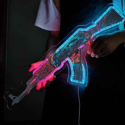 AK47 Nightwish 3D Colorful Night Neno Sign Wall Decor