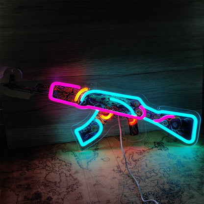 AK47 Nightwish 3D Colorful Night Neno Sign Wall Decor