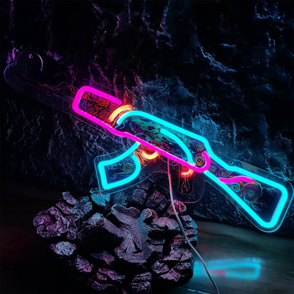 AK47 Nightwish 3D Colorful Night Neno Sign Wall Decor