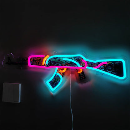 AK47 Nightwish 3D Colorful Night Neno Sign Wall Decor