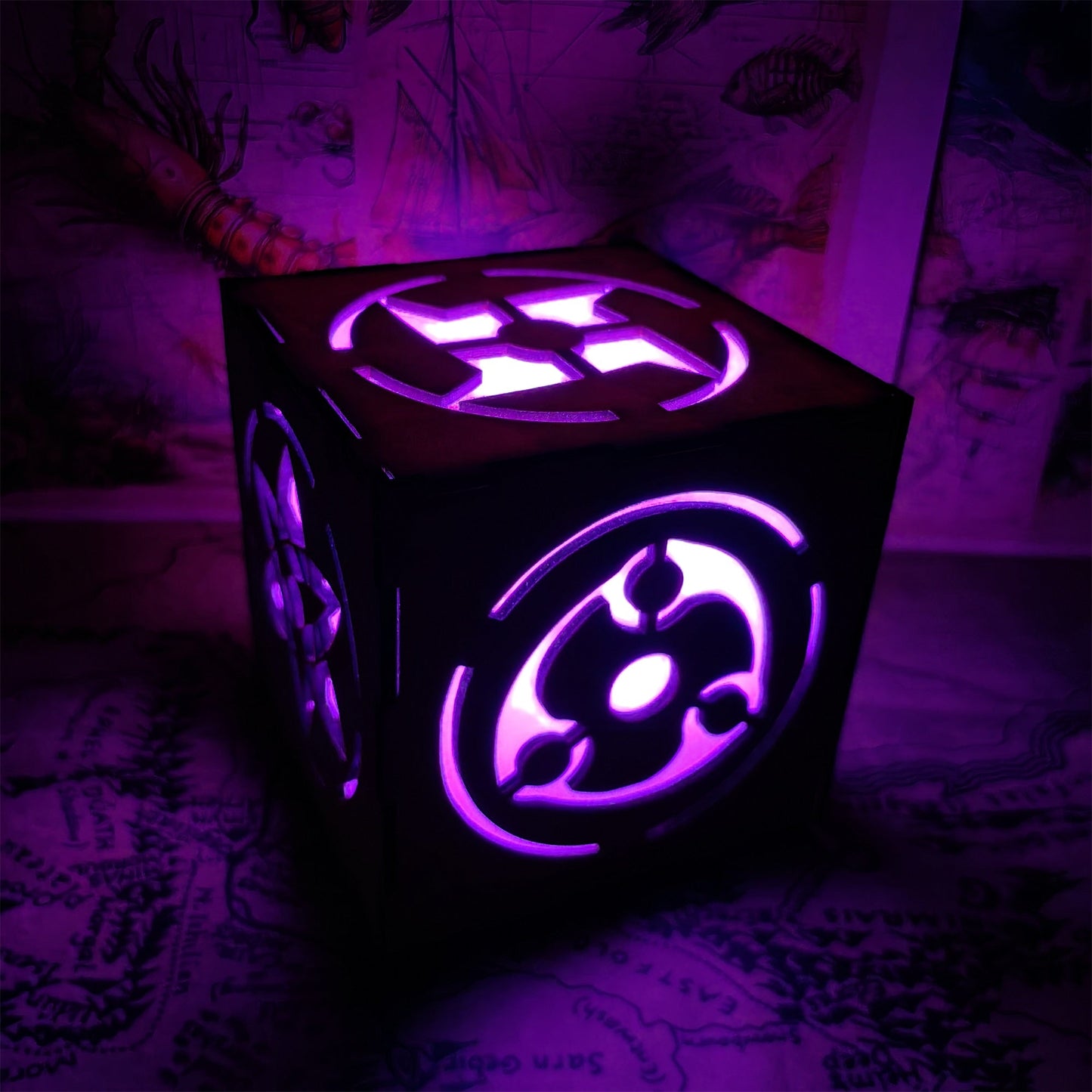 Ninja Eye Inspired Wooden Lantern Desk Decor