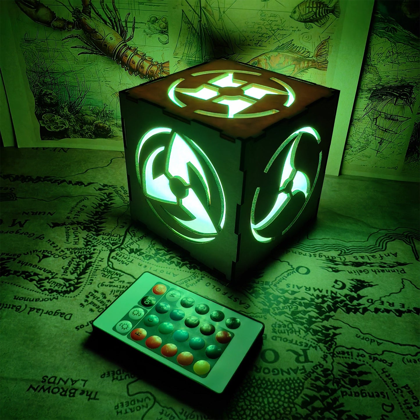 Ninja Eye Inspired Wooden Lantern Desk Decor