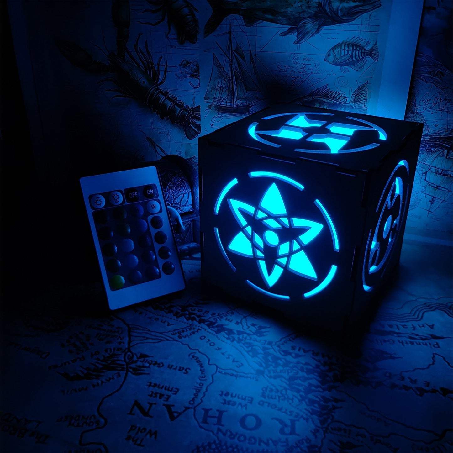Ninja Eye Inspired Wooden Lantern Desk Decor