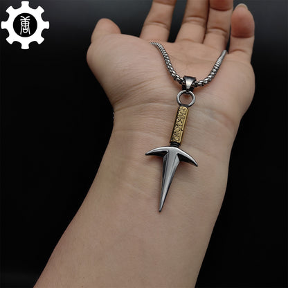 Ninja God Flying Kunai Tiny Metal Necklace
