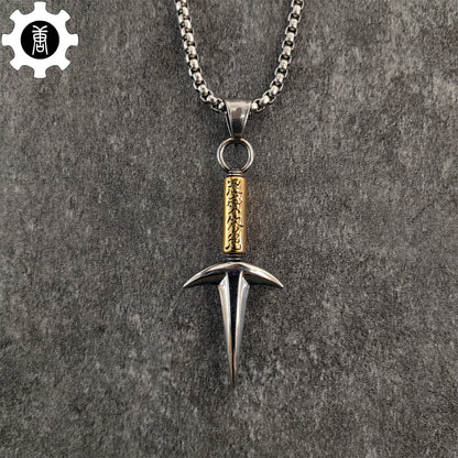 Ninja God Flying Kunai Tiny Metal Necklace