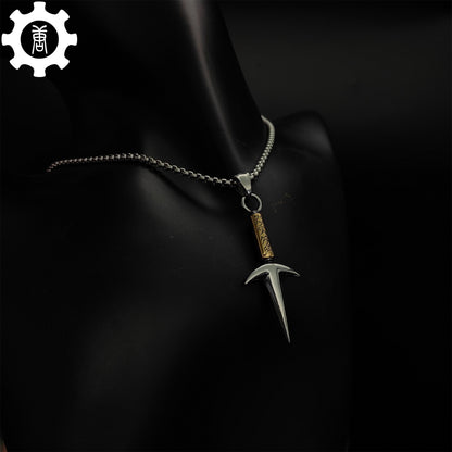 Ninja God Flying Kunai Tiny Metal Necklace