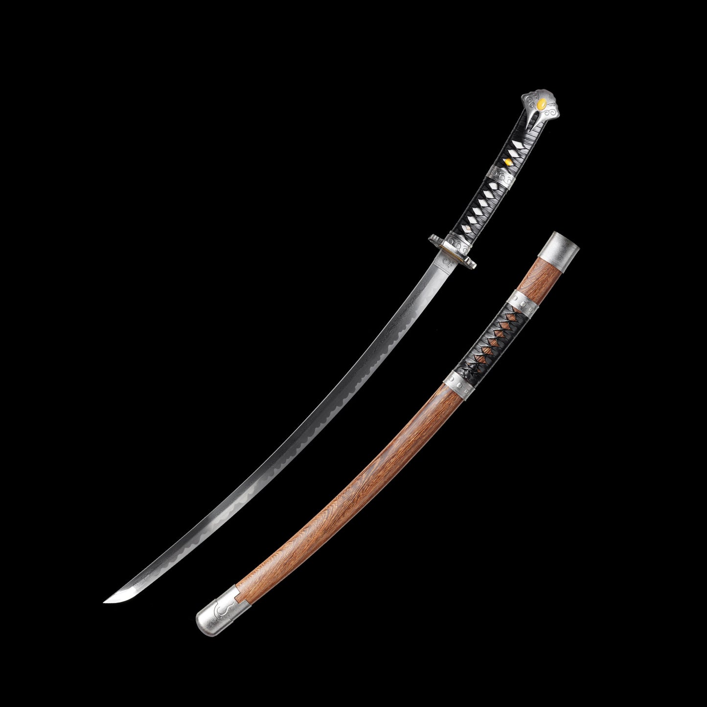 Damascus Steel Gaiden Katana Ninja Blade of the Archfiend Jashinken Sword For Collection