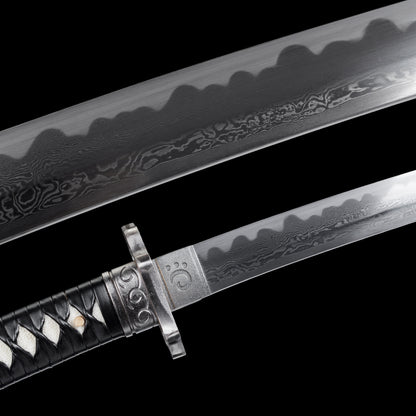 Damascus Steel Gaiden Katana Ninja Blade of the Archfiend Jashinken Sword For Collection