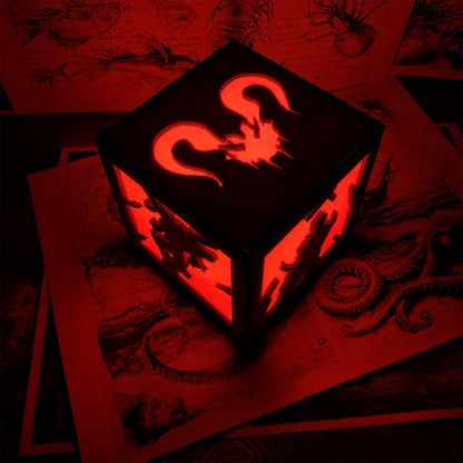 Octane Valkyrie Wood Cube Light Desk Decor