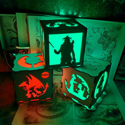 Octane Valkyrie Wood Cube Light Desk Decor