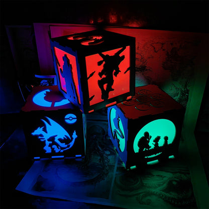 Octane Valkyrie Wood Cube Light Desk Decor