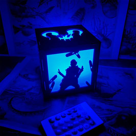 Octane Valkyrie Wood Cube Light Desk Decor