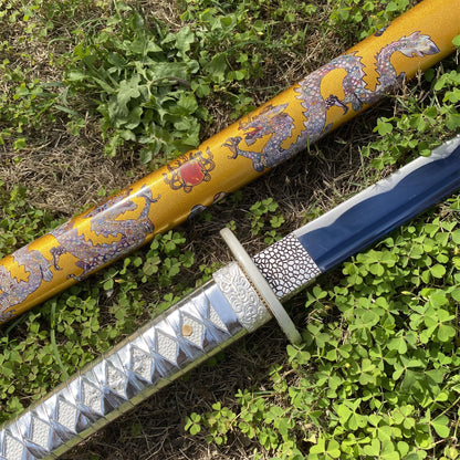 Golden Dragon Katana Samurai Sword