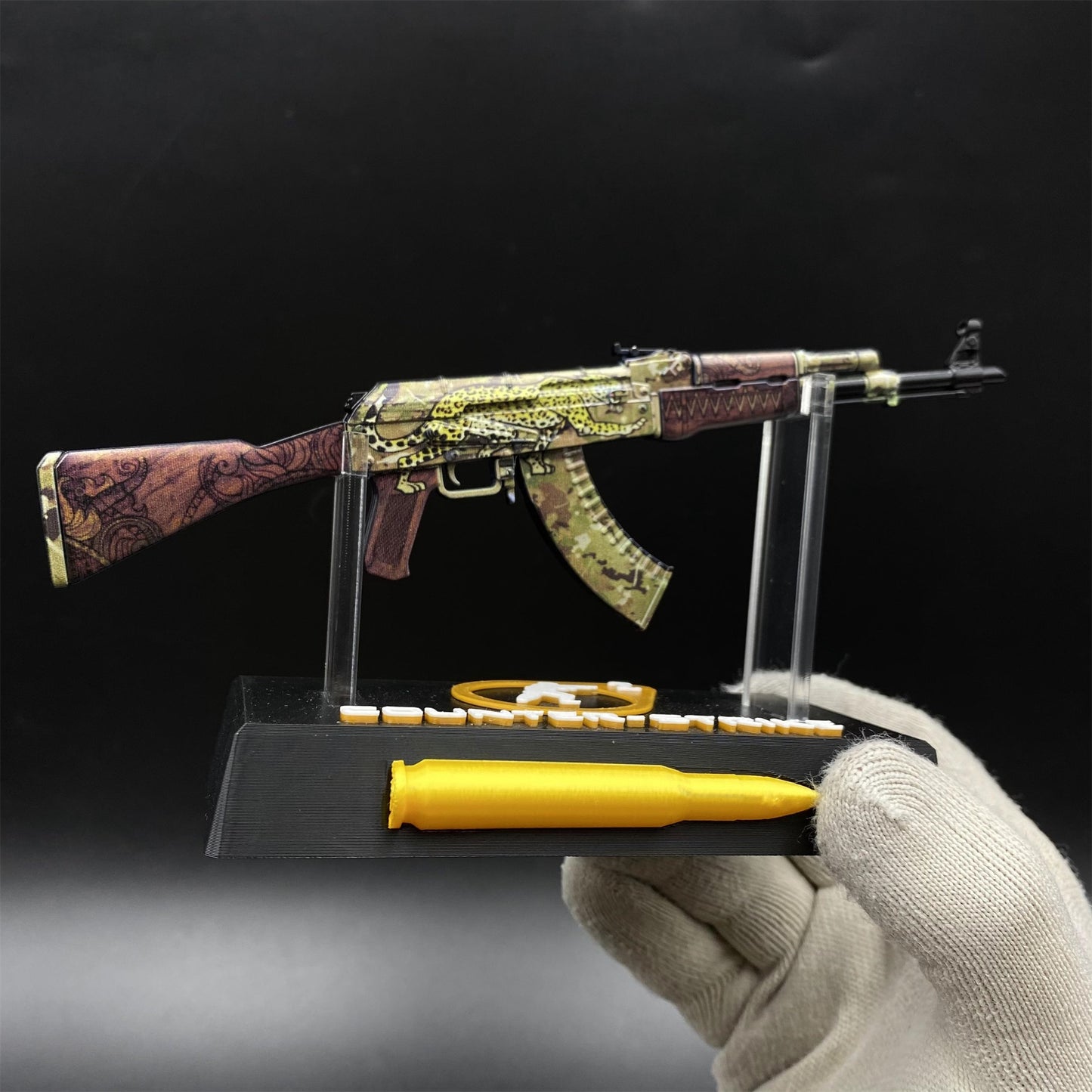 Tiny Gun AK47 Panthera Onca Metal Miniature For Collection