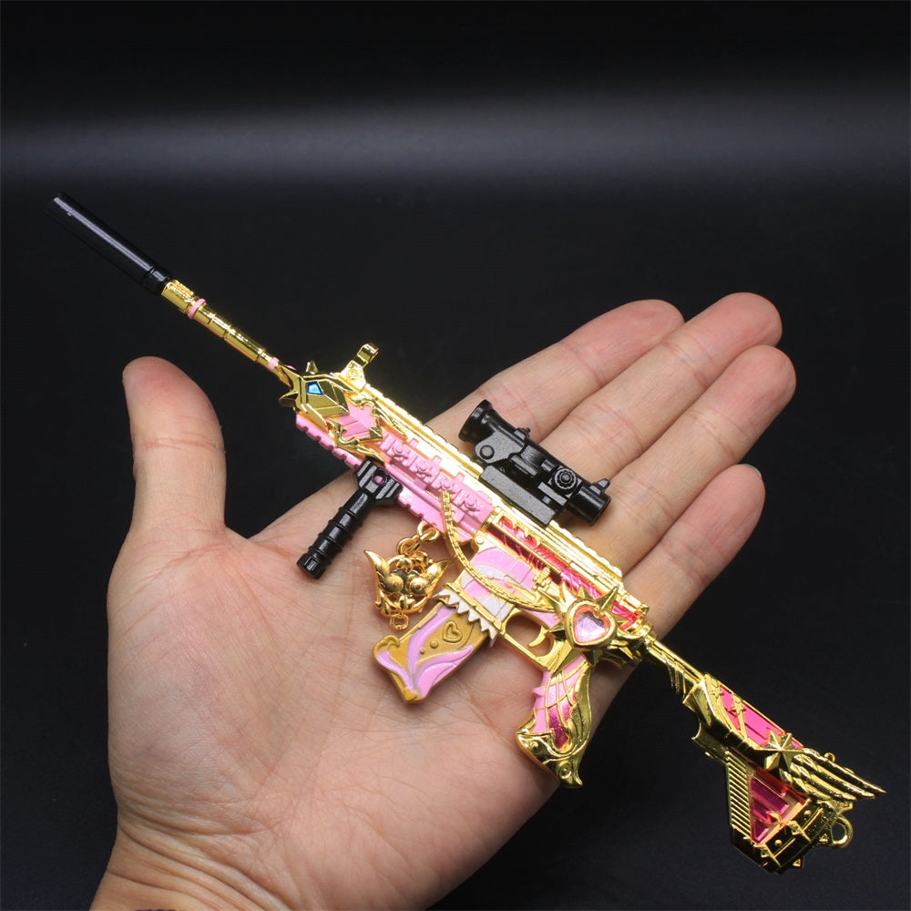 Pink Girl HK416 Miniature Metal Rifle 20CM/7.9"