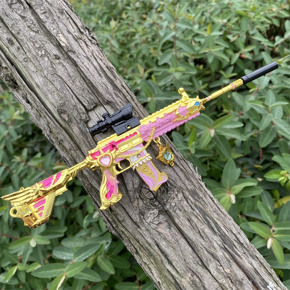 Pink Girl HK416 Miniature Metal Rifle 20CM/7.9"
