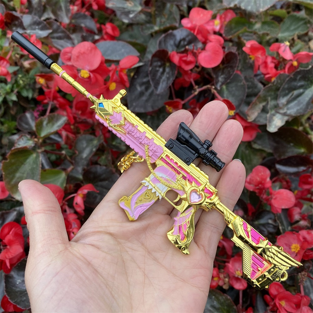Pink Girl HK416 Miniature Metal Rifle 20CM/7.9"