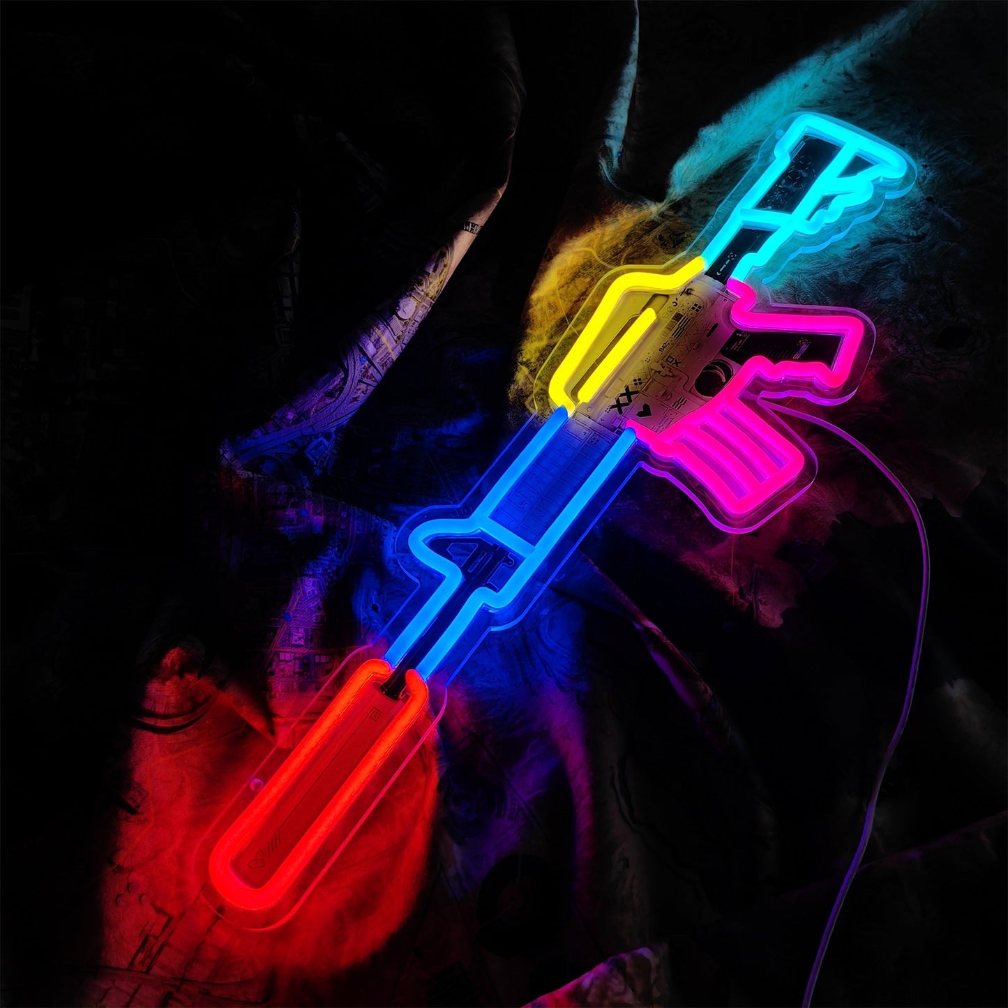 M4A1-S Printstream Rifle Neon Light Wall Decor